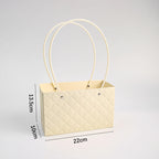 Macaron-Colored Rectangular Tote Single-Sided PE Coating Waterproof Diamond Embossed Flower Craft Paper Packaging Box