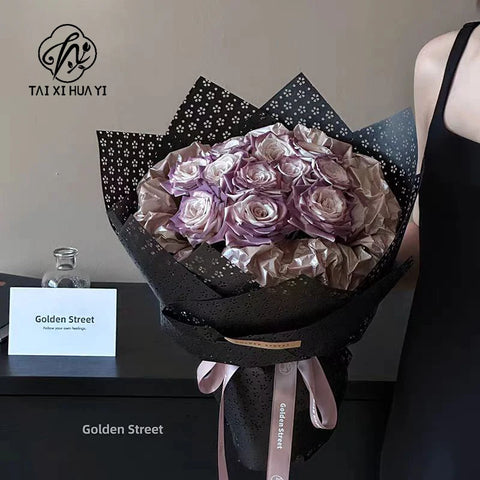 New Design Korean Waterproof Floral Gift Packaging Paper Hollow Bouquet for Flower Arrangements