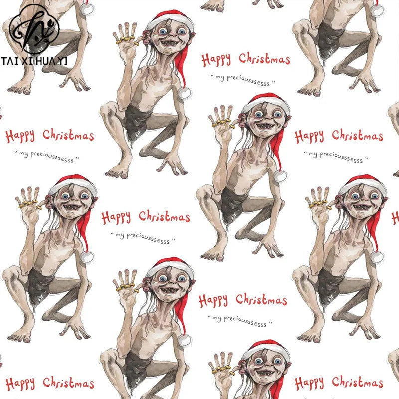 Personalized Eco-Friendly Art Paper Starch Coated Single Sided Lord Rings Gollum Christmas Wrapping Paper 60x60cm Custom Printed