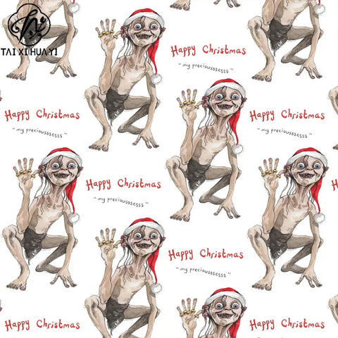 Personalized Eco-Friendly Art Paper Starch Coated Single Sided Lord Rings Gollum Christmas Wrapping Paper 60x60cm Custom Printed