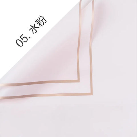 Golden Border Jelly Film Single-sided Coated Semi-transparent Matte Waterproof Flower Packaging Paper