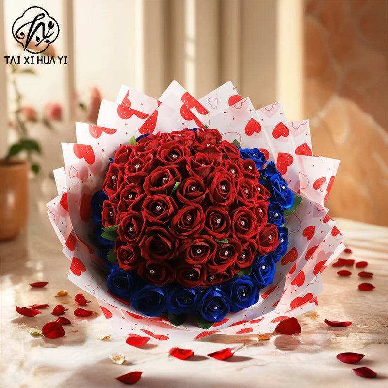 Valentine's Day Neon Love Flower Packaging Paper Waterproof Single Side Coated for Your Romantic Moments