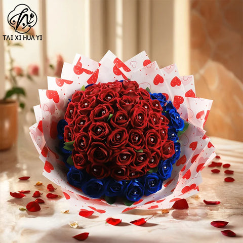 Valentine's Day Neon Love Flower Packaging Paper Waterproof Single Side Coated for Your Romantic Moments
