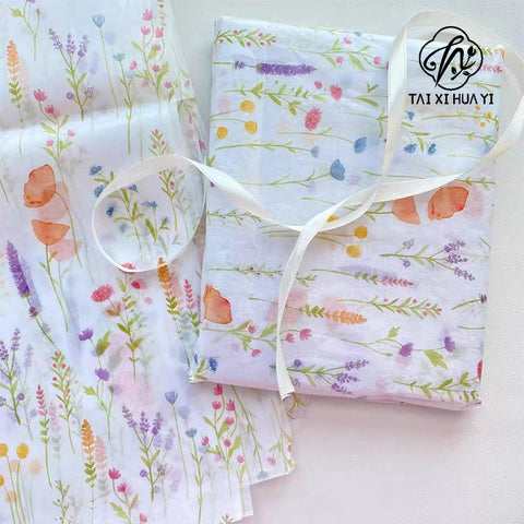 Lavender Art Recyclable Colourful Floral Series Gift Wrapping Material Art Paper Large Sheets 50x70cm Modern Luxury Creative