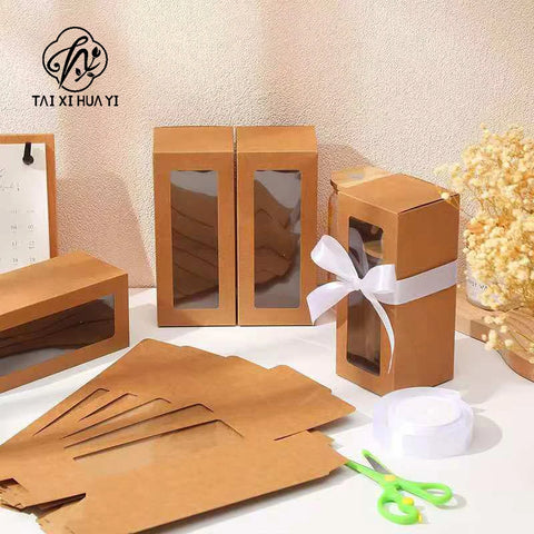 Wholesale Colorful Portable Cake Box with Window Trapezoid Shape for Food Shipping & Gift Packaging