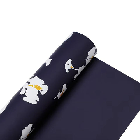 Iris Flower Pattern Printed Matte PVC Coating 57*57cm Waterproof Floral Packaging Paper for Florist Wrapper
