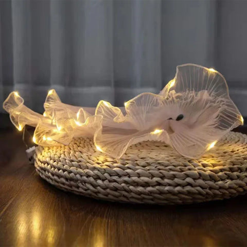 Coated with Lights Wave Gauze Pleated Cake Baking Edging Gauze Flower Shop Fresh Flowers Packaging Materials