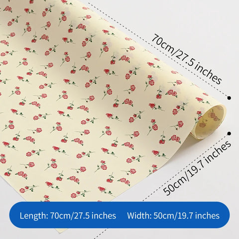 Elegant Rose Print Art Paper Floral Arrangement Supplies for Flower Shop Bouquet Packaging and Gift Wrapping