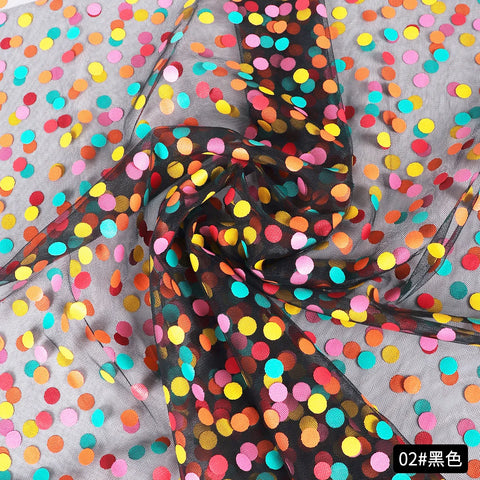 Net Red 50CM*1.5M Flower Packaging Paper Colorful Dots Florist Bouquet Gift Wrapping Mesh Roll Popular for Bouquet Flower