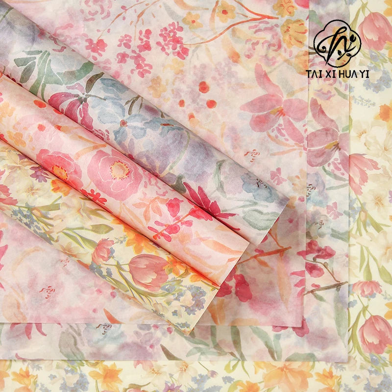 Valentine's Day 520 Printed Snow Pear Paper Flower Package Single Side Coated Bouquet Wrapping Paper รูปสินค้าหลัก