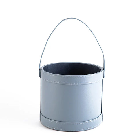 Elegant Handheld Leather Hug Boxes Paper Souvenir Flower Gift Boxes with Round Bucket for Bouquets