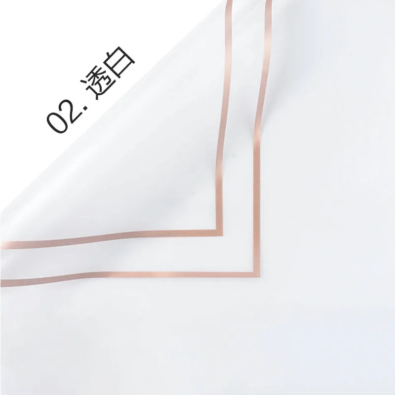 Golden Border Jelly Film Single-sided Coated Semi-transparent Matte Waterproof Flower Packaging Paper