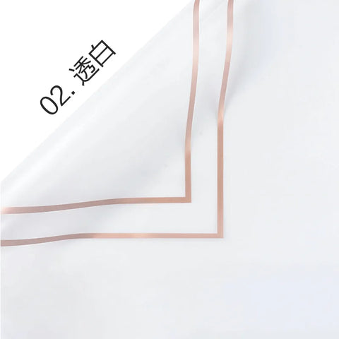 Golden Border Jelly Film Single-sided Coated Semi-transparent Matte Waterproof Flower Packaging Paper