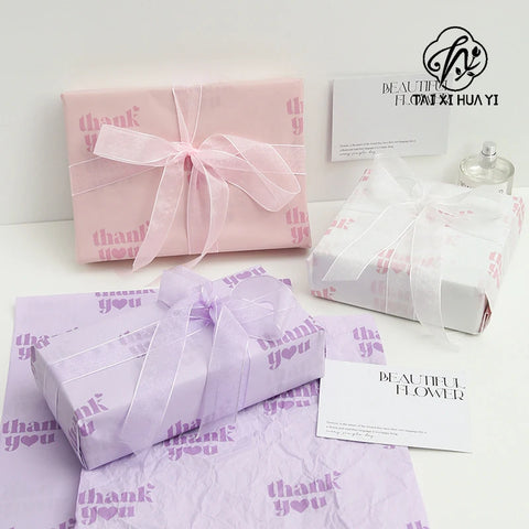 Simple English Coated Snow Pear Paper Single Side PE Coating Thank You Message