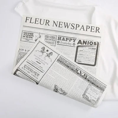 New Retro Hand-Made Coated Eco-Friendly Recyclable Water-Proof Single-Sided Flower Wrapping Paper with Kraft Paper Art