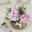 Handwoven Eco-friendly Peony Eucalyptus Flower Basket Small Bonsai Storage Ornament Home Decorative Craft
