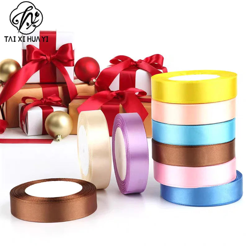22meters Satin Ribbon 50-Color 4cm Sash DIY Craft Handmade Christmas Wedding Party Fabric Decoration Polyester Gift Ribbons