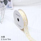 Embossed Rose Rosette Ribbon Bouquet Packaging Material for Birthday Halloween Wedding Christmas Flower