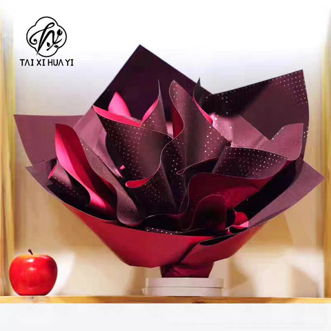 High-End Aluminum Plated Round Dot Thickened Wrapping Paper Small Waterproof Flower Design Single Side Coating