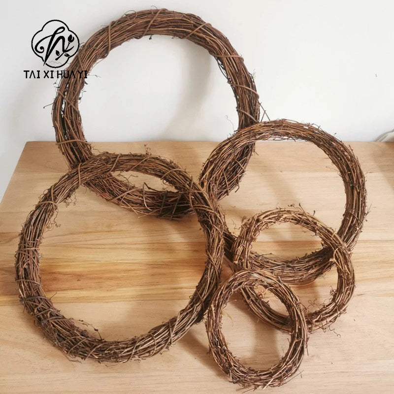 Wholesale Small and Large Floral Rattan Lantern Wire Christmas Circle Hanging for Festive Shop Window Door for Home Gift Use Main image