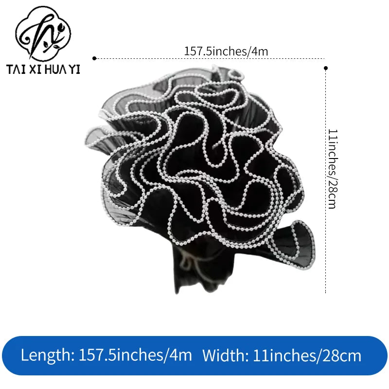 Pearl Wave Fishtail Yarn Flower Bouquet DIY Flower Packaging Edge Baking Cake Decoration Flower Packaging Materials