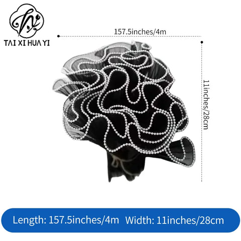 Pearl Wave Fishtail Yarn Flower Bouquet DIY Flower Packaging Edge Baking Cake Decoration Flower Packaging Materials