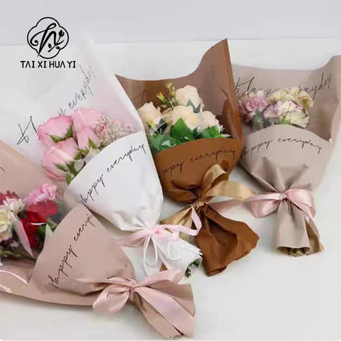 Plastic PE Virgin Waterproof Recyclable Flower Bouquet Bags Transparent Packaging for Valentine's Day Florist Supplies and Gifts