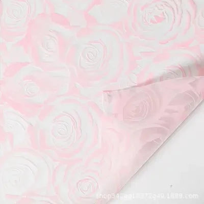 Virgin Pulp Style Rose Printed Waterproof Flower Wrapping Paper 6 Colors Paper Roll Florist Shop Material