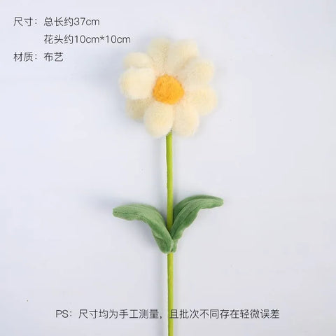 Teacher's Day Single Sunflower Plush Doll Bouquet-Smile Design DIY Floral Craft Supplies for Festival Gift Guangdong China