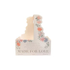 Elegant Floral Pattern Plastic Hand-Held Folder Box Creative Packaging for Coffee Milk Tea Cups