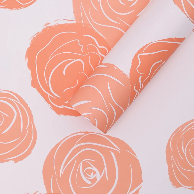 DIY Valentine's Day Gift 58*58cm Art Paper Rose & Carnations Wrapping Paper Virgin Pulp Style Flower Wrapping Paper