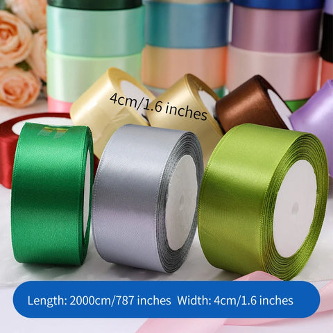 40mm Polyester Satin Ribbon Fashion-Style Floral and Gift Wrapping Ribbon for Birthday Christmas Halloween Decorations