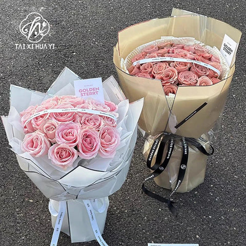 Silver Edged Semi Transparent Single-Sided Silver Ion Matte Coated Eco-friendly Recyclable Waterproof Jelly Film Bouquet Paper