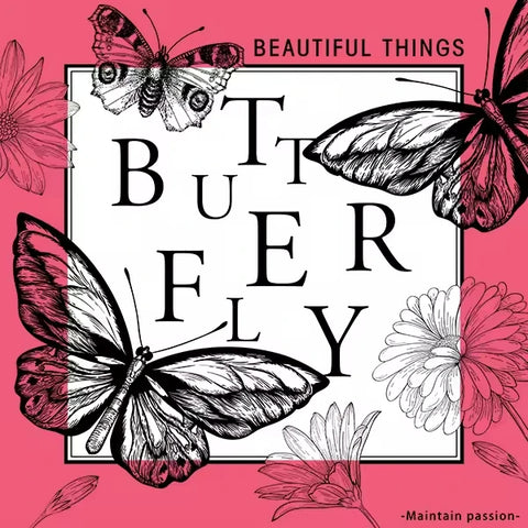 Dreamy Butterfly Waterproof Recyclable Double Sided Wrapping Paper Crafting Flower Bouquets Stickers Floral Art Materials
