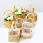 Handmade Wicker Basket Home Storage Fashionable Hanging Eco-friendly Rattan Woven Flower Basket