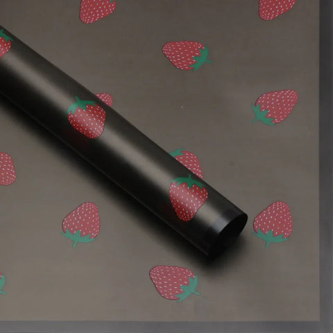 Strawberry Print Korean Su Coated Paper Flower Wrapping Paper DIY Floral Materials for Gift Bouquets
