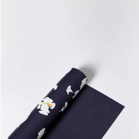 Iris Flower Pattern Printed Matte PVC Coating 57*57cm Waterproof Floral Packaging Paper for Florist Wrapper