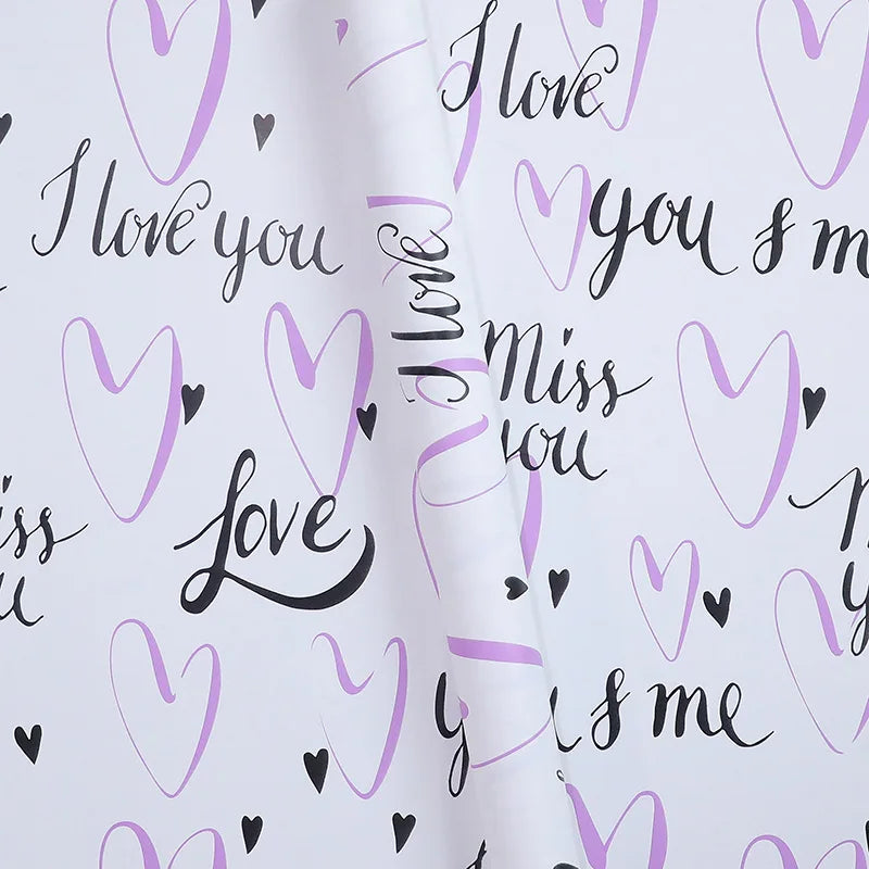 Waterproof Floral Heart in Love Bouquet Packaging Paper Single Side Coated Flower Art Paper