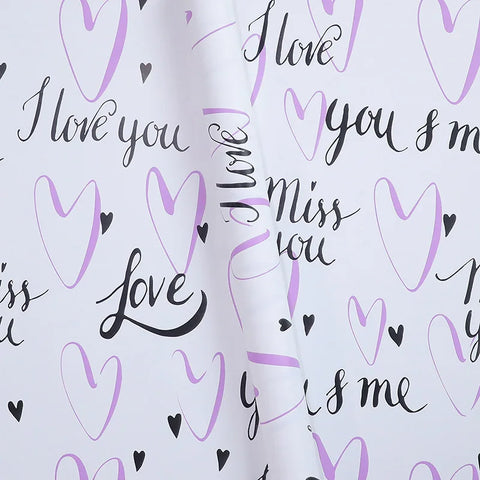 Waterproof Floral Heart in Love Bouquet Packaging Paper Single Side Coated Flower Art Paper