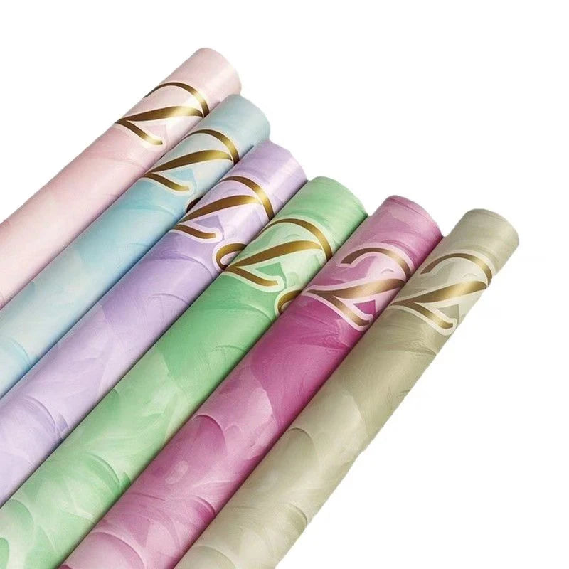 Double-sided Waterproof PVC Flower Wrapping Paper for Valentine's Day Bouquets and Gifts Florist Wrapper