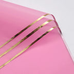 58*58cm Virgin Art Paper Roll Golden Edge Waterproof PE Coating Plastic Floral Gift Wrapping Packaging Florist