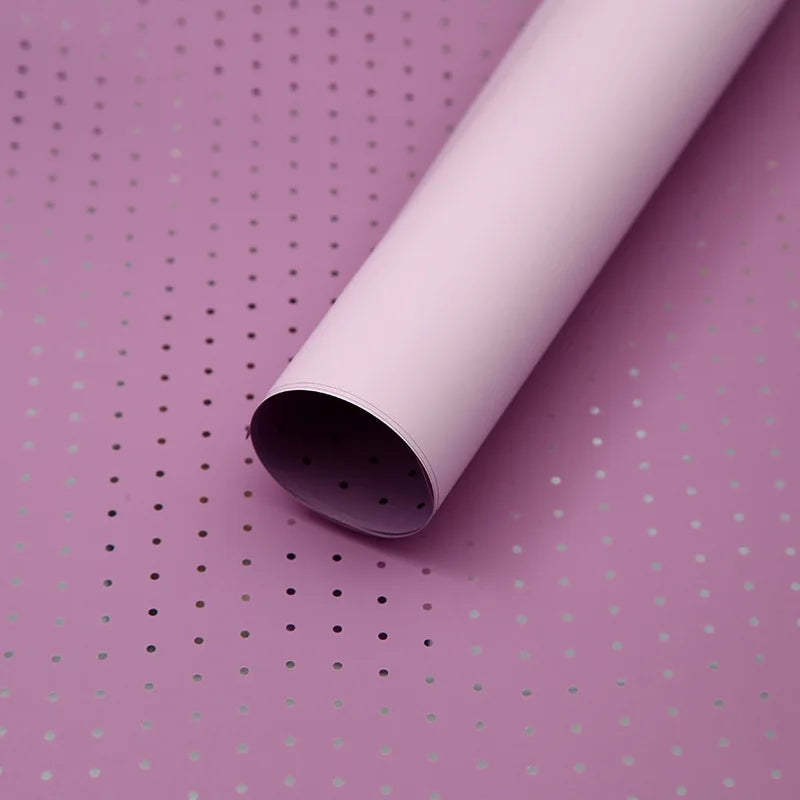 High-End Aluminum Plated Round Dot Thickened Wrapping Paper Small Waterproof Flower Design Single Side Coating