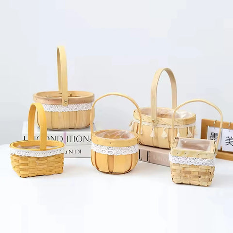 Handmade Wicker Basket Home Storage Fashionable Hanging Eco-friendly Rattan Woven Flower Basket
