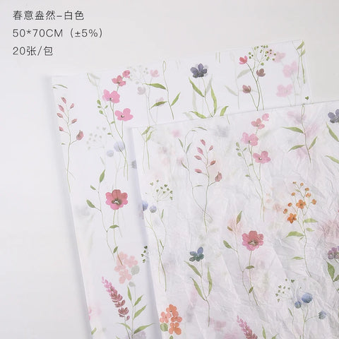 High-End Flower Wrapping Paper Hand-Rolled Ins Gift Packaging Tissue PE Coating Material