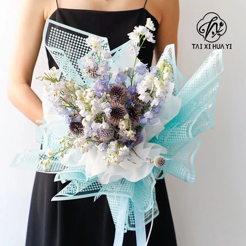 High Quality Coated Single Side Eco-friendly Water-proof Flower Packaging Paper with Love Flower Design