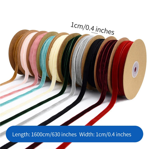 Single Sided 1cm & 2.5cm Velvet Non Elastic Plush Belt Luxury Christmas & Valentine's Day DIY Bow Accessory for Weddings
