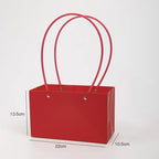Waterproof Rectangular Flower Box Small Paper Bag with Handle Candy Color Bouquet Packaging Gift Box Tote Box for Flowers Candy