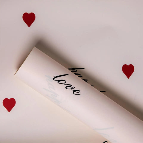 High Quality Heart Coated Single Side Waterproof Paper Eco-friendly Flower Bouquet Floral Gift
