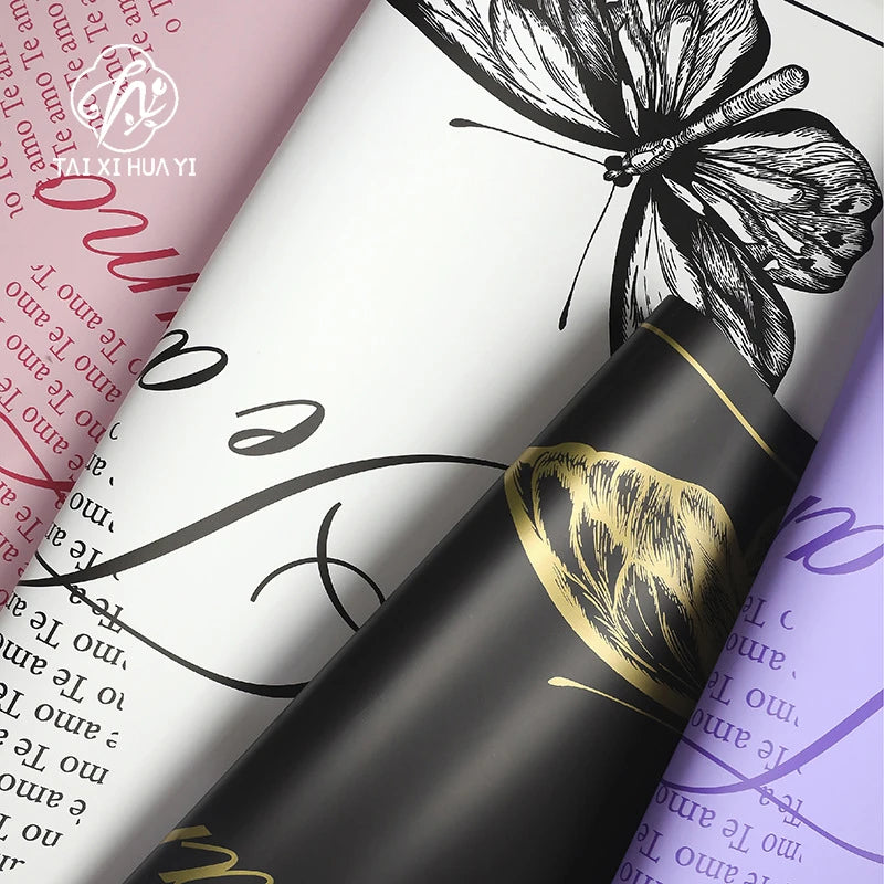 Simple Waterproof Wrapping Paper for Flowers Coated Single Side Flower Bouquet Packaging Material