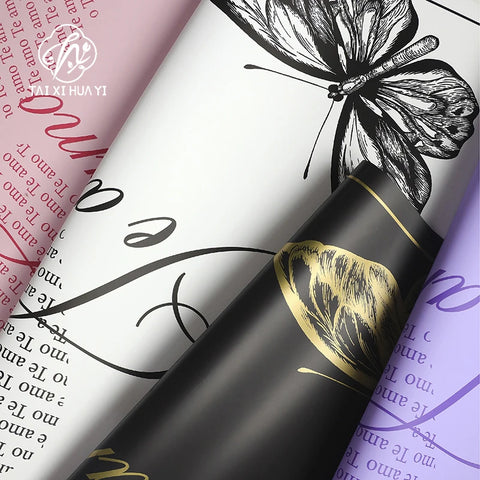 Simple Waterproof Wrapping Paper for Flowers Coated Single Side Flower Bouquet Packaging Material